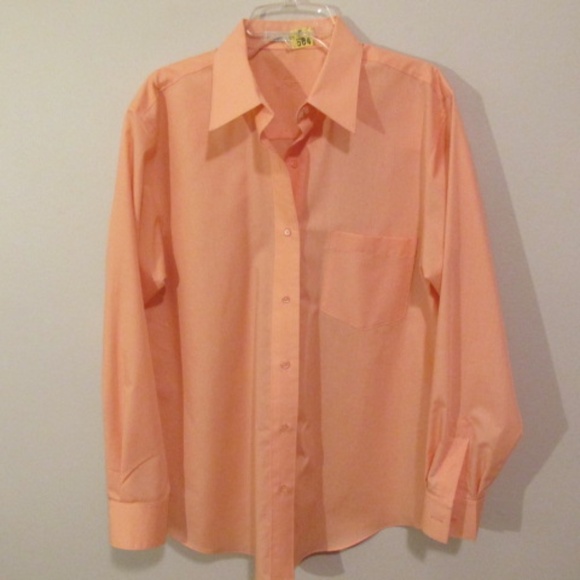 Foxcroft Cotton Blend, Wrinkle-Free, Long-Sleeved Shirt, Peach, Size 6 - Picture 1 of 2